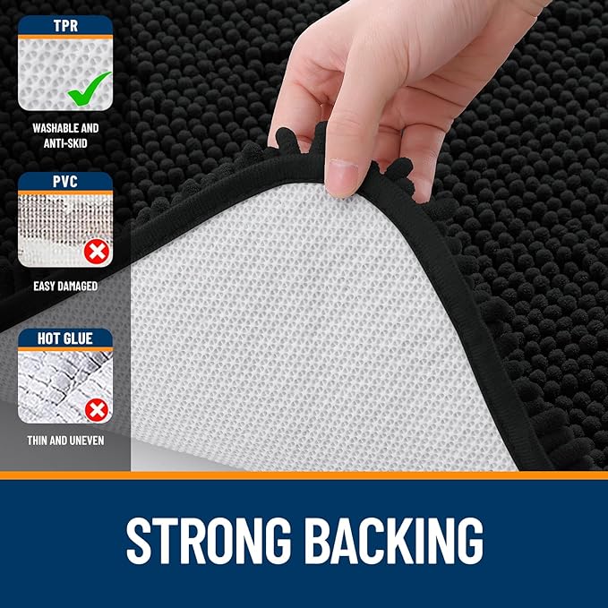 OLANLY Large Bathroom Rugs 50x30, Extra Soft Absorbent Chenille Bath Rugs - Image 6