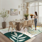 Lahome Green Washable Rugs 9x12 Living Room Rug, Non-Slip Backing Lightweight - Image 5