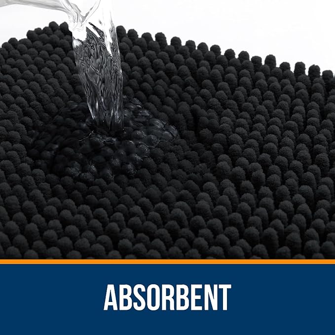OLANLY Toilet Rugs U-Shaped 24x24, Extra Soft Absorbent Chenille Contour - Image 4