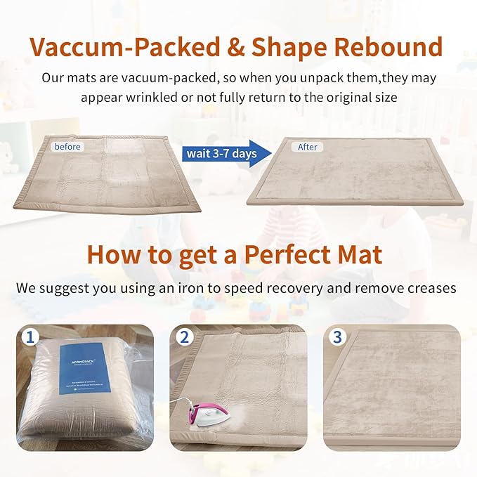 ACOMOPACK Baby Play Mat for Floor, 1.3" Thick Memory Foam Area Rug for Living - Image 5