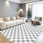 Terrug Grey and White Checkered Rug - Image 3