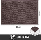 HIYARD Sturdy Front Door Mat, Absorbent Muddy Dirt Resist Welcome Door Mats - Image 2