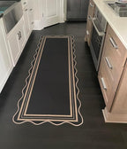 Scalloped 2.6x8 Kitchen Runner Rug, Washable Rugs - Image 3
