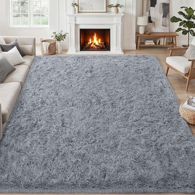 Area Rug for Living Room Bedroom: 6x9 Soft Fluffy Shag Rugs Upgrade Non-Slip - Image 2