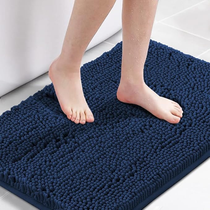 H.VERSAILTEX Navy Blue Bath Mats by HVERSAILTEX