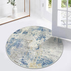 Lahome Modern Abstract Round Rug 3Ft, Contemporary Indoor Floor Throw Carpet - Image 3