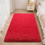Mugorn Red Rugs for Bedroom, 2x3 Fluffy Area Rugs for Living Room, Soft Shag - Image 2