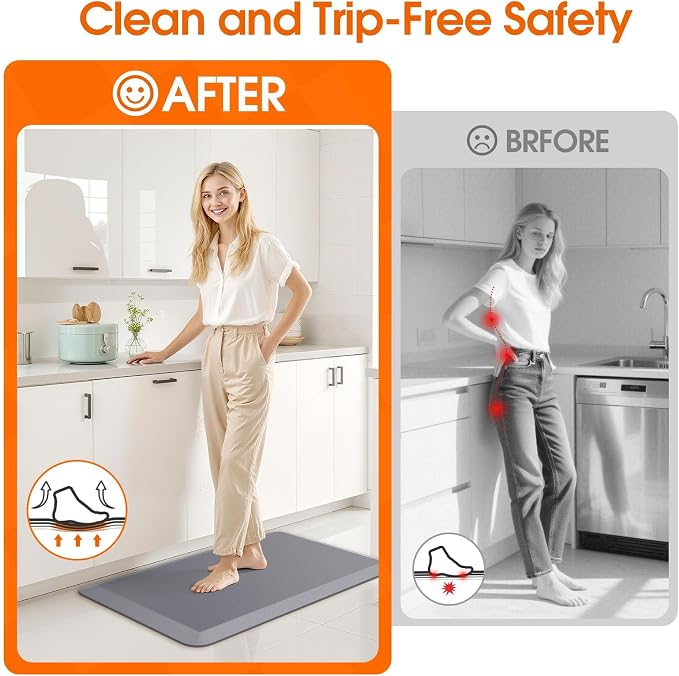 TranquilRelax Kitchen Mat, 17.3''x28'' | Cushioned Thick Floor Comfort - Image 5
