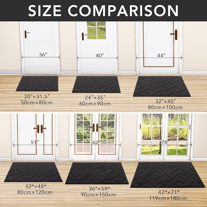 hicorfe Front Door Mat Outside Entrance, Stain and Fade Resistant, Non Slip - Image 5