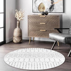 Lahome Moroccan Round Area Rug - 3Ft Round Rug Non-Slip Washable Soft Round - Image 3