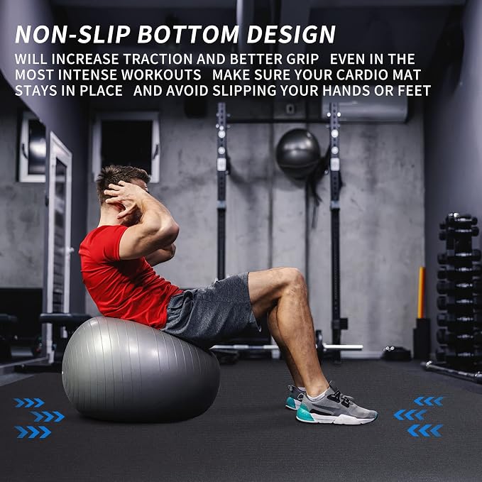 MRO Extra Large Exercise Mat For Home Gym, Extra Thick Durable Cardio Mat - Image 6