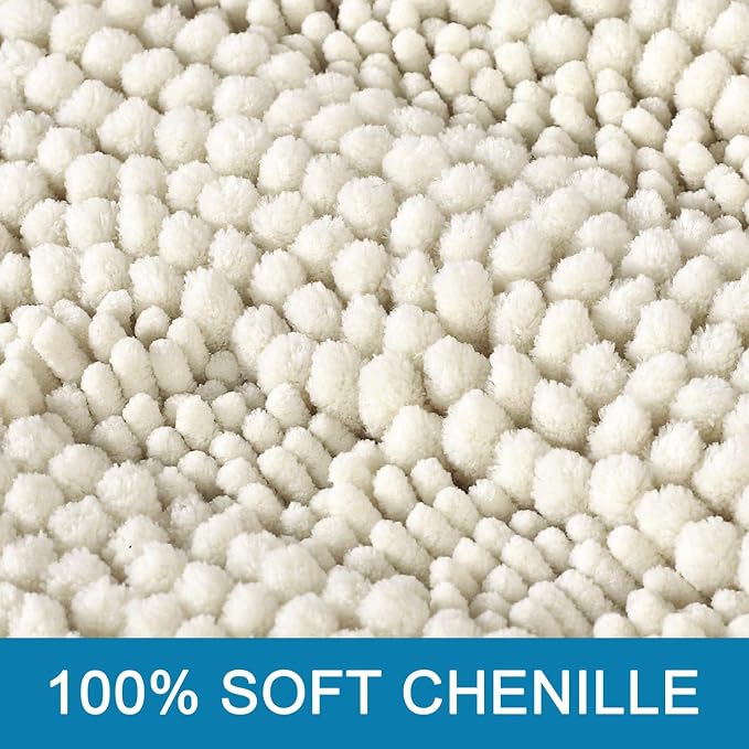 H.VERSAILTEX Bath Rugs for Bathroom Non Slip Bath Mats Extra Thick Chenille - Image 3