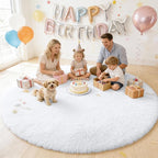 OLANLY White Round Rugs for Bedroom - Image 5