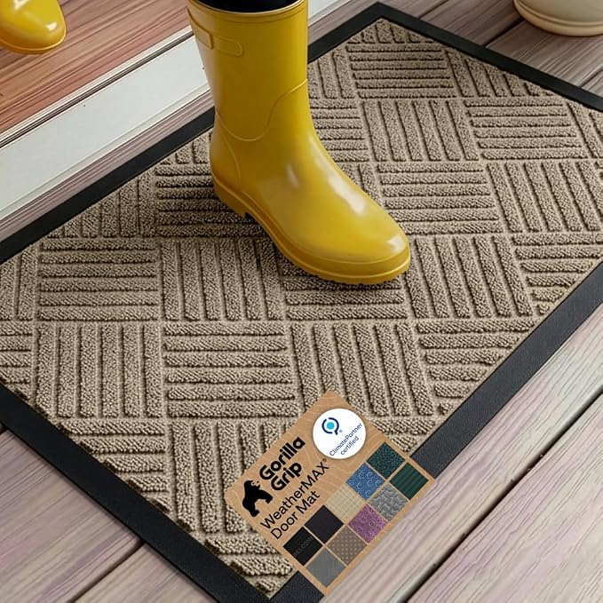 GORILLA GRIP 100% Waterproof All-Season WeatherMAX Doormat US Designed Natural by Unknown