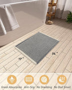 Upgraded Waffle Bath Mat, Super Absorbent Non Slip Bath Mats - Image 2