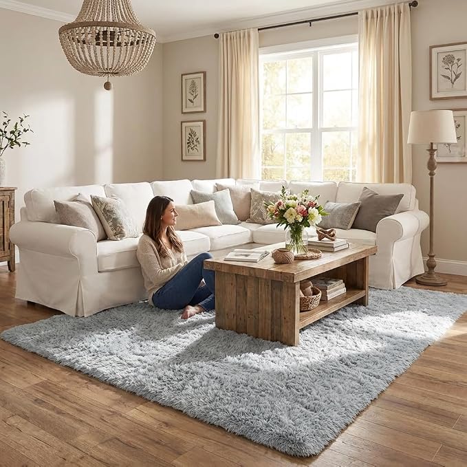 Mugorn 4x6 Rugs for Living Room, Large Fluffy Area Rugs for Bedroom, Soft - Image 8