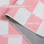 Terrug Pink and White Checkered Rug - Image 5