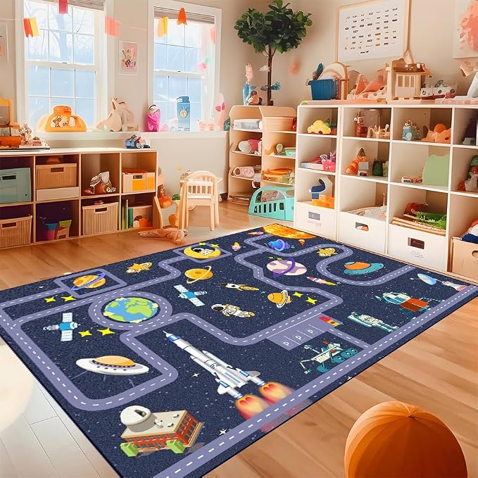 Outer Space Kid Rug，Boys Car Rug - Image 5