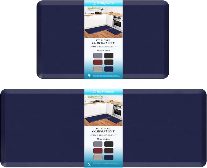 HappyTrends 2 PCS Kitchen Mat Cushioned Anti-Fatigue Floor Mat, Heavy Duty by HappyTrends