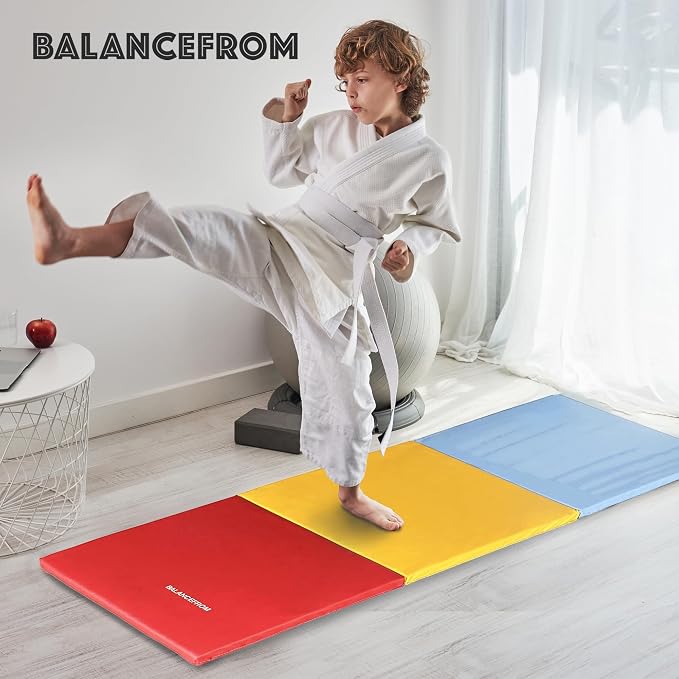 BalanceFrom 6x2 Feet 3-Panel Folding Gymnastics Mat – 2-Inch Thick Pad - Image 3