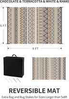 MontVoo Outdoor Rug Carpet Waterproof-Patio Rug Mat 6x9 Reversible RV Outdoor - Image 2