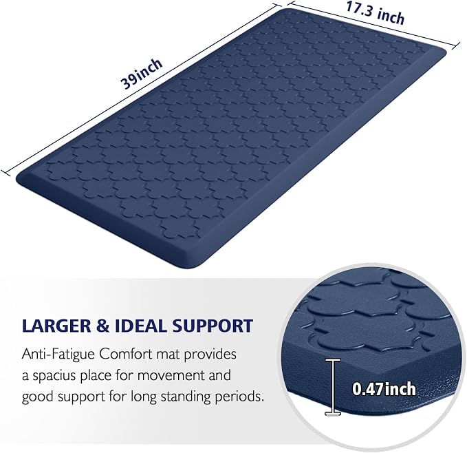WISELIFE Kitchen Mat Cushioned Anti Fatigue Floor Mat, Thick Non Slip Water - Image 2