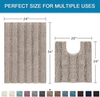 H.VERSAILTEX Bathroom Rugs Bath Rug Set 2 Piece Bathroom Contour Rug Toilet Mat - Image 2