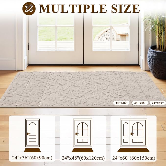 Vaukki 2x3 Runner Rug for Living Room, Soft Fluffy Washable Modern Floral - Image 6