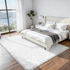 6x9 Area Rugs for Living Room Rug: Soft Fluffy Shag White Rugs for Bedroom - Image 3