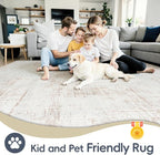 10x14 Area Rugs for Living Room Washable Rug: Anti-Skid Abstract Modern Living - Image 4