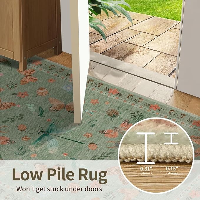 Rugxara Floral Rug for Living Room Bedroom - Image 6