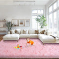 Mugorn Pink Fluffy Soft Rugs for Girls Bedroom, 9x12 Ft Large Shaggy Area Rugs by MUGORN