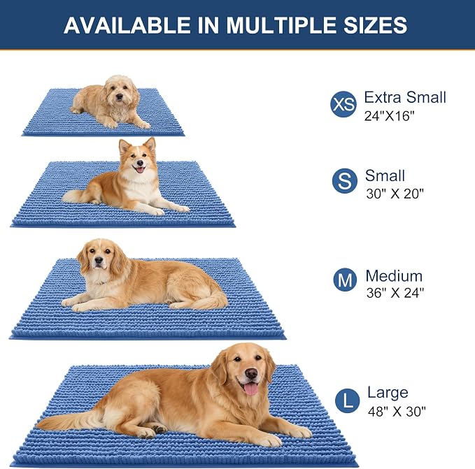 OLANLY Dog Door Mat for Muddy Paws 36x24, Ultra Absorbent Chenille Mud Doormat - Image 2