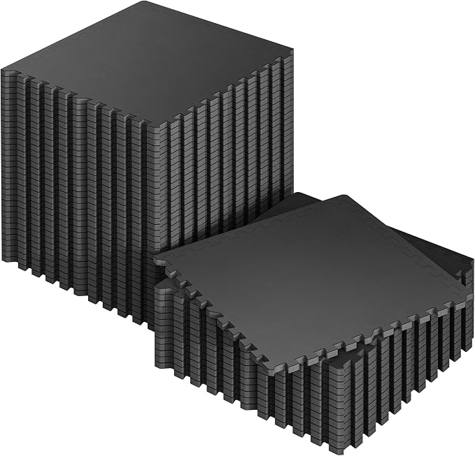 SUPERJARE 0.56'' Thick 48 Pcs 192 Sq Ft Rubber Top Exercise Equipment Mats by SUPERJARE