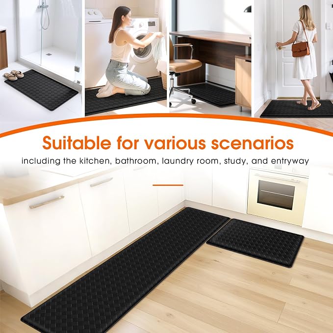 TranquilRelax 2-Piece Anti-Fatigue Kitchen Mats, Cushioned Non-Slip Waterproof - Image 7