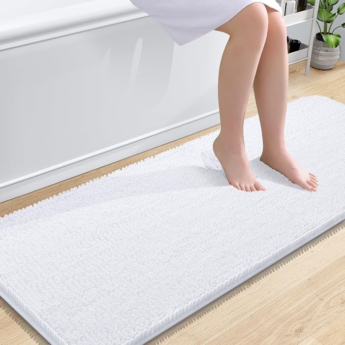 OLANLY Bathroom Runner Rugs 59x24, Extra Soft Absorbent Chenille Bath Rugs by OLANLY