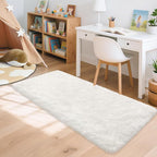 2x5 Feet White Soft Runner Rug for Bedroom Bedside, Fluffy Washable Runner - Image 3