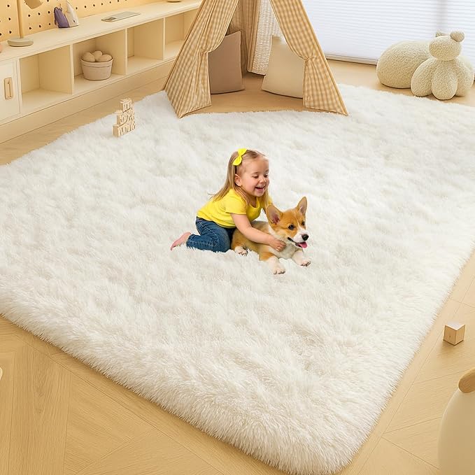 5x7 Plush Fluffy Area Rugs, Large Soft Carpet, Upgraded Non-Slip Rectangular Rug - Image 6