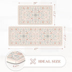 KIMODE Comfort Kitchen Mats Cushioned Anti Fatigue, Boho Floral Kitchen Rugs - Image 2