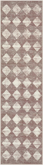 Checkered Runner Rug 2x8 Beige, Hallway Kitchen Bathroom Non Slip Washable - Image 9