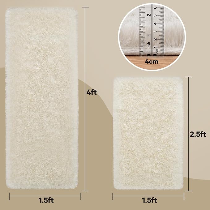 Ophanie Small Rug Washable Non Slip Throw Bedside Area Rugs, Fluffy Soft Mini - Image 2