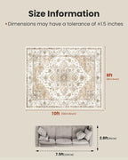 Amada 8x10 Area Rugs, Low-Profile Large Washable Area Rug - Image 2