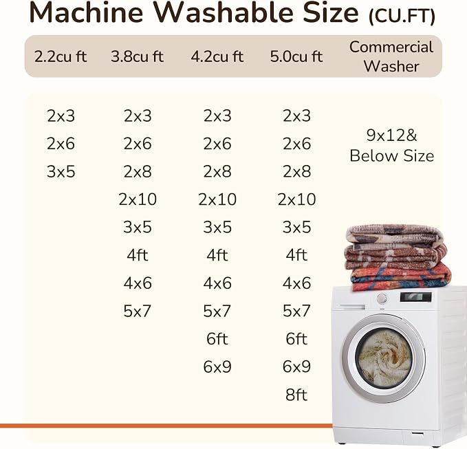 Area Rug 2x3 Rug Machine Washable Non-Slip Low Pile Print Pattern Western Rug - Image 5