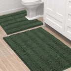 H.VERSAILTEX Bathroom Rugs Bath Rug Set 2 Piece Bathroom Contour Rug Toilet Mat by HVERSAILTEX