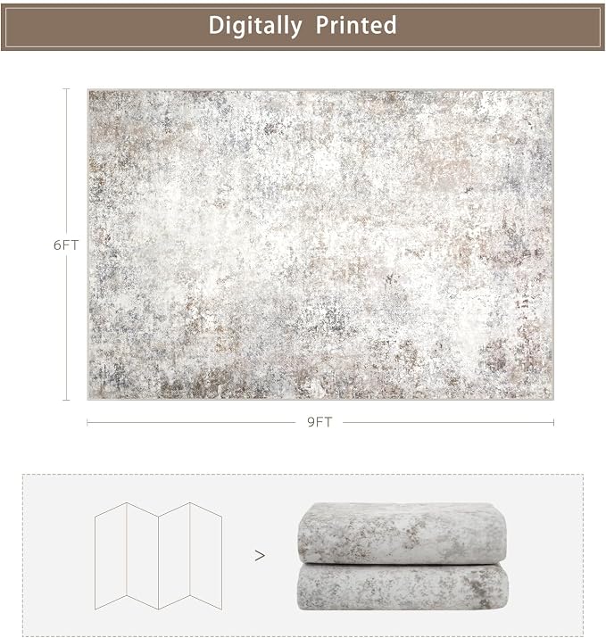 Srugn Washable Rugs 6x9 Area Rugs - Image 2