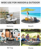 MontVoo Outdoor Rug Carpet Waterproof Round 10ft Outdoor Patio Rug Mat - Image 2