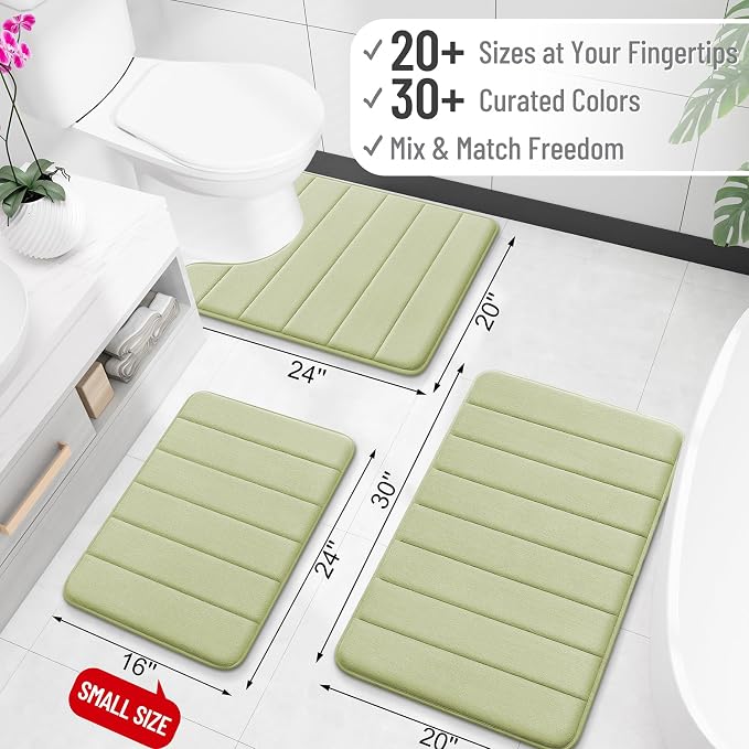 OLANLY Memory Foam Bath Mat 36x24, Super Soft Absorbent Bathroom Rugs, Quick Dry - Image 2