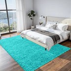 8x10 Area Rugs for Living Room Rug: Soft Fluffy Shag Teal Blue Rugs for Bedroom - Image 2