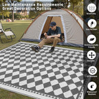 HUGEAR Outdoor Waterproof Rug 6'x9' Plastic Straw Rugs Washable Reversible - Image 3