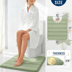 OLANLY Memory Foam Toilet Rugs U Shaped 24x20, Super Soft Absorbent Contour - Image 4